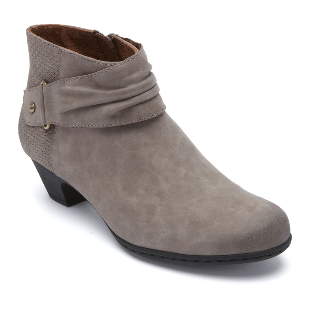 Rockport Boots For Womens Grey - Brynn Rouched - ZR1248053